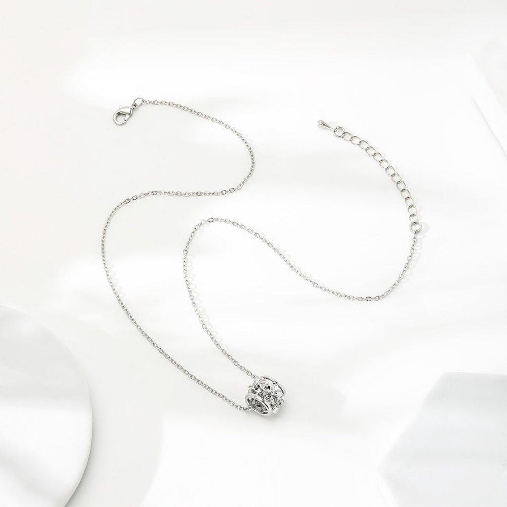 Silver Hawaiian Plumeria Slider Necklace - Picture 2 of 2
